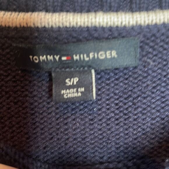 Tommy Hilfiger Flag Logo Pullover Navy Sweater. Size Small Petite. - Picture 4 of 7